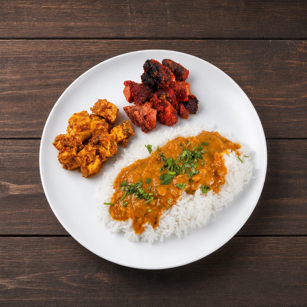 Dal Rice and 2 Side Items.