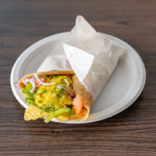 Egg Potato Masala Roll.
