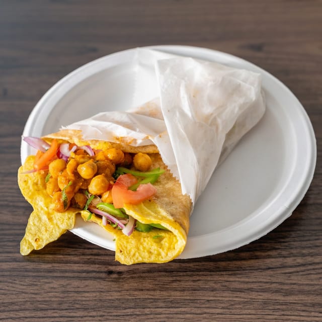 Egg Channa Masala Roll.