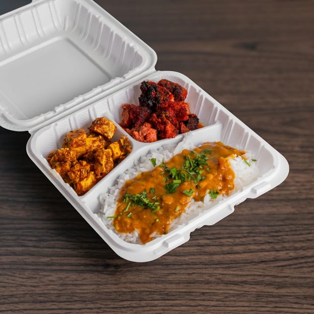 Dal Rice and 2 Side Items.